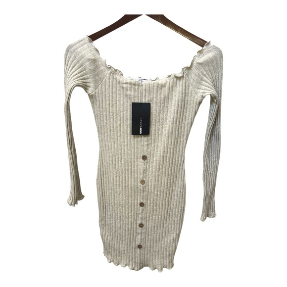 Fashion Nova Scalloped Cream Dress - Picture 9 of 10